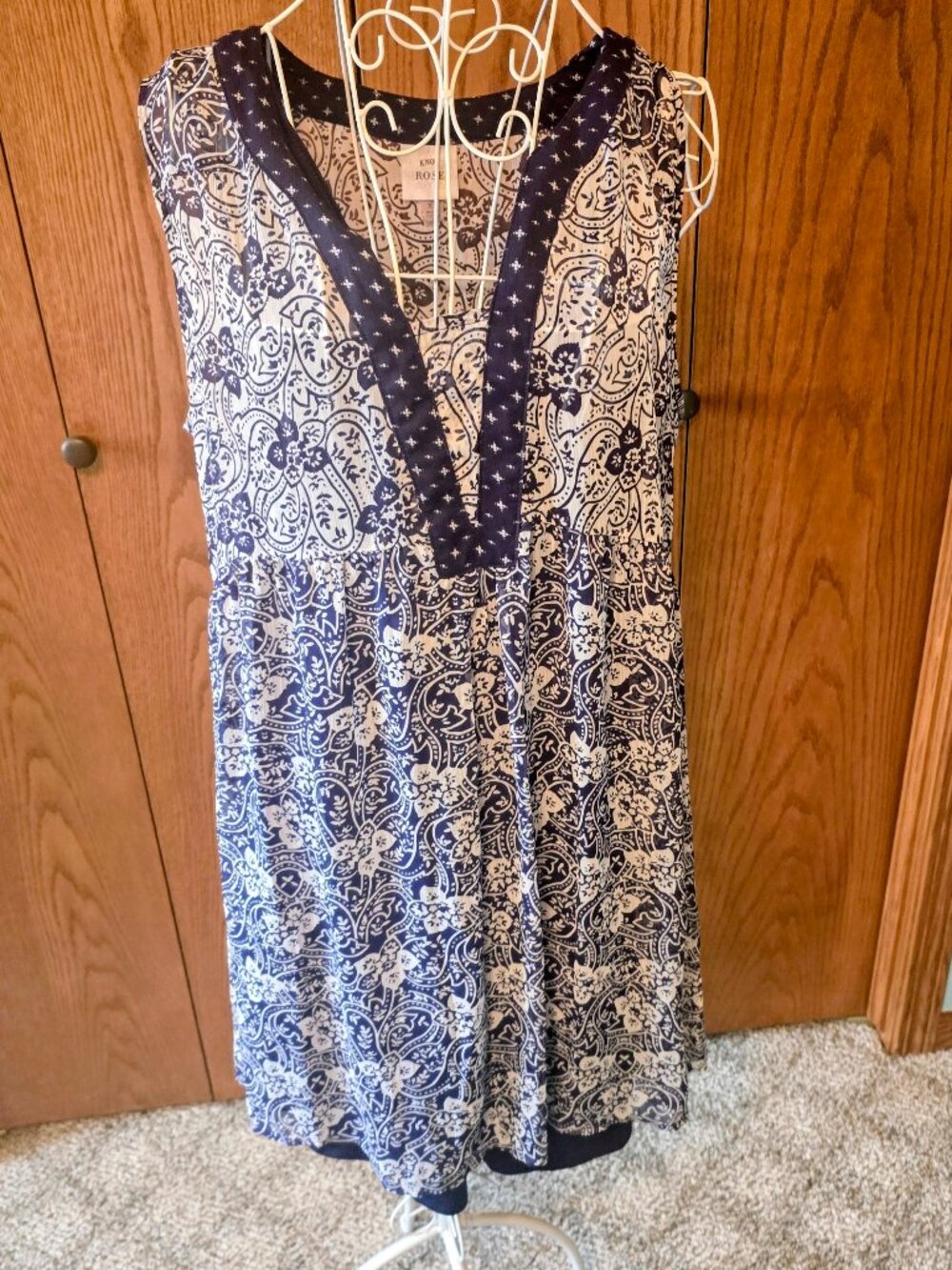 Knox Rose XL Boho 2 Piece Summer Dress w/ Slip – Blue Paisley